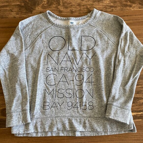 Old Navy Gray Logo Sweatshirt Women's Large - Picture 1 of 9
